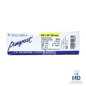 Punzocat Amarillo Catéter Intravenoso 24G X 3/4 (20mm)